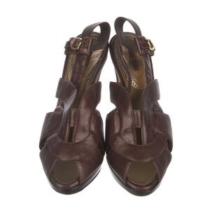 Authentic Roberto Cavalli Leather Slingback Sandals